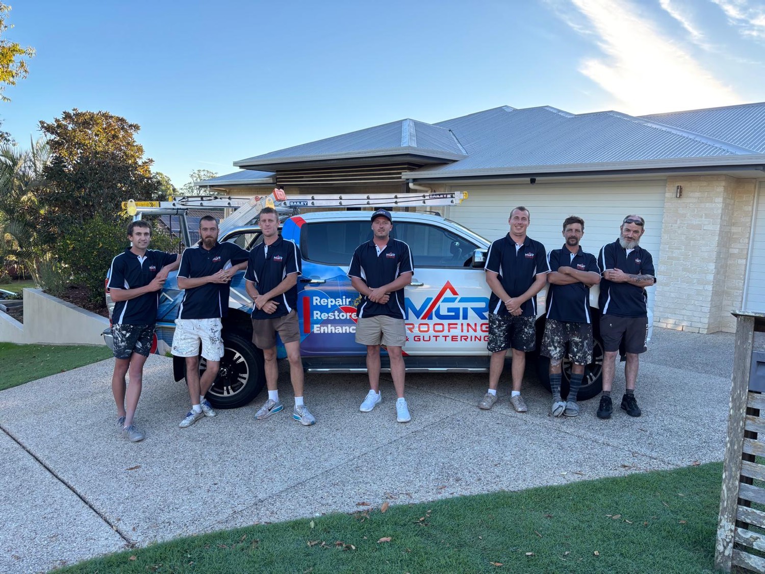 MGR Roofing team member on site in branded uniform